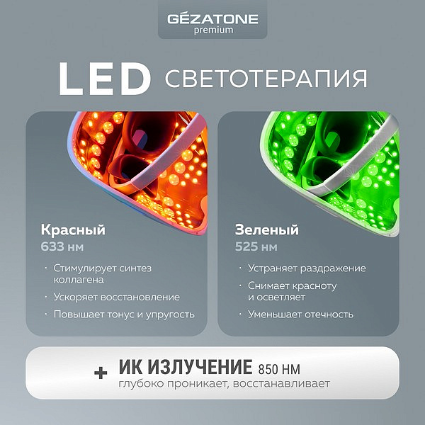 Светодиодная LED маска для лица m1050, Gezatone 13