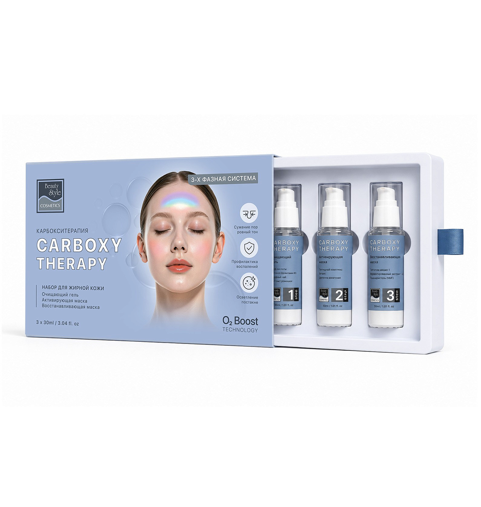 Карбокситерапия   набор для жирной кожи "Carboxy Therapy- OILY SKIN KIT" 3 х 30 мл   Beauty Style 1