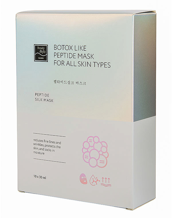 Шелковая пептидная маска от морщин с комплексом Cova b Trox «Ботокс Лайк», Beauty Style, 10 шт х 30 мл 2