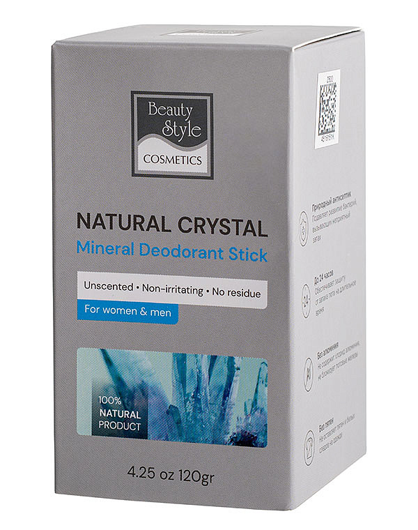 Дезодорант кристалл натуральный без запаха для женщин и мужчин, 120 г Beauty Style 4