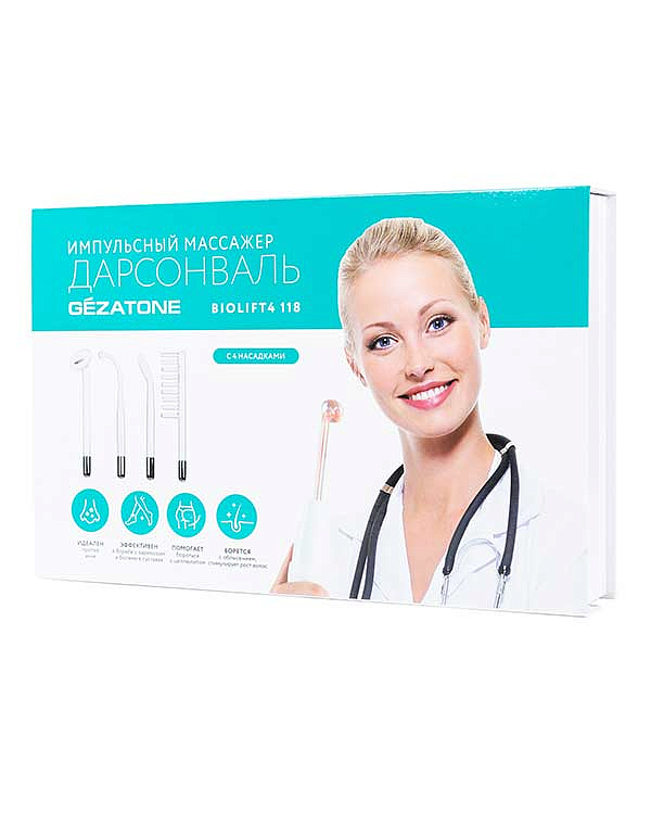 Дарсонваль для волос с 4мя насадками Biolift4 118 (BT 118), Gezatone 3